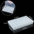 Boîte de rangement en plastique transparent à 28 compartiments pour bijoux et pièces - 7 Rangs 28 Compartiments / 17.3x10.6x2.5cm