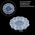 Boîte de rangement transparente en plastique en forme de tournesol avec compartiments à bijoux - Boîte en Forme de Tournesol / 15.7x1.9cm