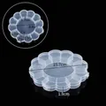 Boîte de rangement transparente en plastique en forme de tournesol avec compartiments à bijoux - Boîte en Forme de Tournesol / 15.7x15.7x1.9cm