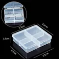 Boîte de rangement compacte en plastique transparent à 4 compartiments pour bijoux et pièces - Petit 4 Compartiments (Fixe) / 7.3x6.3x1.6cm