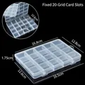 Boîte de rangement en plastique transparent avec 20 compartiments fixes pour bijoux - Fente Fixe 10 Compartiments / 12.8x6.5x2.2cm