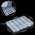 Boîte de rangement en plastique transparent avec 20 compartiments fixes pour bijoux - Fente Fixe 10 Compartiments / 12.8x6.5x2.2cm