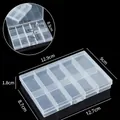 Boîte de rangement transparente à 10 compartiments pour bijoux et petites pièces - Large 10 Compartiments Fixe / 12.9x9x1.8cm