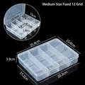 Boîte de rangement en plastique transparent avec 12 compartiments pour bijoux - Moyen 12 Compartiments Fixe / 20.8x15.7x3.9cm