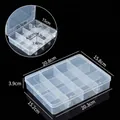Boîte de rangement en plastique transparent avec 12 compartiments pour bijoux - Moyen 12 Compartiments Fixe / 20.8x15.7x3.9cm / Transparent