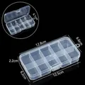 Boîte de rangement transparente à 10 compartiments pour bijoux et petites pièces - Boucle Monobloc Fixe 10 Compartiments / 12.8x6.6x2.2cm