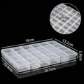 Boîte de rangement en plastique transparent à 24 compartiments pour petits bijoux - Fente Fixe 24 Compartiments / 19x13.1x1.8cm / Transparent