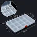 Boîte de rangement en plastique transparent à 13 compartiments pour bijoux et pièces - Fixe 13 Compartiments / 20.8x12.4x1.6cm / Transparent