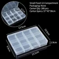 Boîte de rangement en plastique transparent 12 cases pour bijoux - Petit 12 Compartiments Fixe / 13.5x10x1.9cm