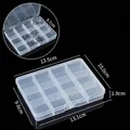 Boîte de rangement en plastique transparent 12 cases pour bijoux - Petit 12 Compartiments Fixe / 13.5x10x1.9cm / Transparent