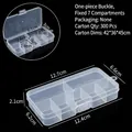 Boîte de rangement transparente en plastique à 7 compartiments pour bijoux et petites pièces. - Boucle Monobloc Fixe 7 Compartiments / 12.7x6.6x2.1cm