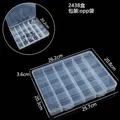 Boîte de rangement transparente en plastique à compartiments pour bijoux et accessoires - Boîte de Rangement 24 Compartiments (Boîte 2438) / 26.2x20.8x3.6cm / Transparent