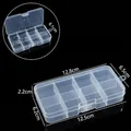 Boîte de rangement en plastique transparent à 8 compartiments fixes pour petits accessoires - 8 Compartiments Fixes à Boucle Unique / 12.8x6.5x2.2cm