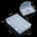 Boîte de rangement en plastique à 24 compartiments pour bijoux et pièces, dimensions. - Boîte de Rangement 24 Compartiments Fixes (Boîte 2435) / 19.3x13x3.5cm / Transparent