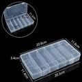 Boîte de rangement en plastique transparent avec des compartiments pour bijoux - Boîte de Rangement Multi-Compartiments (Boîte Verticale 633) / 20.8x11.8x3.4cm / Transparent