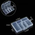 Boîte de rangement en plastique à 6 compartiments pour bijoux et pièces électroniques - 6 Grilles Fixes / 11.8x8.1x2.4cm