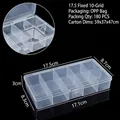 Boîte de rangement en plastique transparent à 10 compartiments pour bijoux - Modèle Fixe à 10 Compartiments / 17.5x8.7x3cm