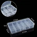 Boîte de rangement en plastique transparent à 10 compartiments pour bijoux - 17.5 Fixe 10 Compartiments / 17.5*8.7*3CM