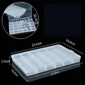 Boîte de rangement en plastique transparent à 30 compartiments pour bijoux divers - 30 Compartiments Fixes / 23.4*16.6*2.2CM