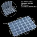 Boîte de rangement professionnelle en plastique à 24 compartiments pour bijoux et composants - 30 Compartiments (Type à fente 3018) / 23.5x16.6x1.8cm