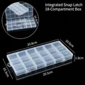 Boîte de rangement en plastique transparent à 18 compartiments pour petits objets - 18 Compartiments (Type à boucle intégrée) / 20.8x10.6x1.8cm