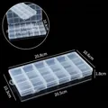 Boîte de rangement en plastique transparent à 18 compartiments pour petits objets - Boucle intégrée 18 compartiments / 20.8*10.6*1.8CM