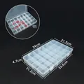 Boîte de rangement en plastique transparent à 28 compartiments pour bijoux, 34 cm - Fixe Grand 28 Compartiments (1 Compartiment Amovible) / 34*21.5*4.8CM