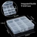 Boîte de rangement portable à 9 compartiments en plastique pour bijoux et petits objets. - 9 Compartiments (Type à boucle intégrée) / 10.2x9.7x1.8cm
