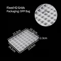 Boîte de rangement en plastique transparent à 42 compartiments pour bijoux et vis - 42 Compartiments Fixes / 23.3x16.5x2.2cm