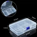 Boîte de rangement transparente à 5 compartiments avec loquet bleu pour bijoux. - 5 Compartiments Fermeture Coulissante / 14.3x9.8x3.3cm