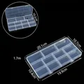 Boîte de rangement en plastique transparent à 11 compartiments pour bijoux et pièces - Boucle Intégrée 11 Compartiments / 20.1x10.7x1.7cm