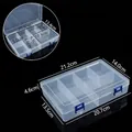 Boîte de rangement transparente à 7 compartiments pour bijoux et petites pièces - Style à 7 grands compartiments fixes / 21.2x14x4.6CM / Transparent (Boucle Bleue)