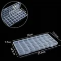Boîte de rangement en plastique transparent à 32 compartiments pour bijoux, 26x13.2x1.7cm - 32 Emplacements / 26x13.2x1.7CM
