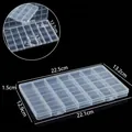 Boîte de rangement en plastique transparent à 28 grilles pour bijoux et accessoires - 28 Grilles / 22.5x13.2x1.5CM