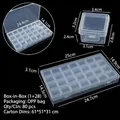 Boîte de rangement en plastique à 28 compartiments pour bijoux et petits composants - Boîte dans la boîte (1+28) / 25x14.9x3.1CM / Transparent