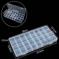 Boîte de rangement transparente en plastique à 30 compartiments fixes pour composants - Style long à 30 compartiments fixes (Style B) / 26x13.1x2.2CM