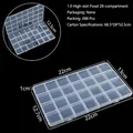 Boîte de rangement en plastique transparent à 28 compartiments pour bijoux et perles - 28 Compartiments Fixes Hauteur 1.0 / 22x13x1.1CM / Transparent