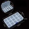 Boîte de rangement transparente à 15 compartiments pour bijoux - 15 Compartiments Fixes / 17*10*2.3cm / Transparent (Boucle Bleue)