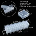 Coffret de rangement en plastique transparent avec dimensions pour bijoux et accessoires - Boîte de l'ensemble 5512 / 26.1*6.5*6.2CM