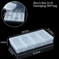 Boîte de rangement en plastique transparent avec 4 compartiments pour bijoux - Boîte-en-Boîte (1+4) / 19.5x11.3x3cm