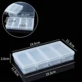 Boîte de rangement en plastique transparent avec 4 compartiments pour bijoux - Boîte-en-boîte (1+4) / 19.5x11.3x3cm