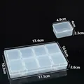 Boîte de rangement transparente à 8 compartiments pour bijoux et composants - 4 Rangées 8 Compartiments / 17.4x10.6x2.6cm