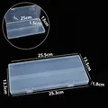 Boîte de rangement en plastique transparent à 2 compartiments pour bijoux et composants - Long 2 Compartiments / 25.5x13.5x1.8cm