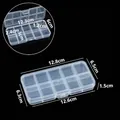 Boîte de rangement en plastique transparent à 10 compartiments pour bijoux et pièces - 1.5 Fente Fixe 10 Compartiments / 12.8x6.5x1.5cm
