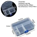 Boîte de rangement en plastique transparent à 5 compartiments et loquet bleu pour pièces - Boîte à Couture / 14.3x9.8x3.2cm