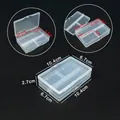 Boîte de rangement en plastique transparent à 4 compartiments pour bijoux et outils - Boîte à 4 Compartiments Double Face / 10.4cm x 6.7cm x 2.7cm