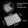 Boîte de rangement en plastique transparent à 24 compartiments pour bijoux et pièces - Boîte à 24 compartiments (Sans Crochet) / 19x13x2.2cm / Transparent