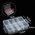 Boîte de rangement en plastique transparent à 8 compartiments pour bijoux et matériel - Boîte à outils à 8 compartiments / 14cm x 10.5cm x 2.9cm
