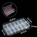 Boîte de rangement transparente en plastique à 12 compartiments pour les bijoux - Boîte à outils à 12 compartiments / 20.8cm x 10.5cm x 2.9cm / Transparent