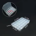 Boîte de rangement en plastique transparent à 24 compartiments pour bijoux et pièces - 24 compartiments moyens amovibles / 27.2x17.6x4.5cm